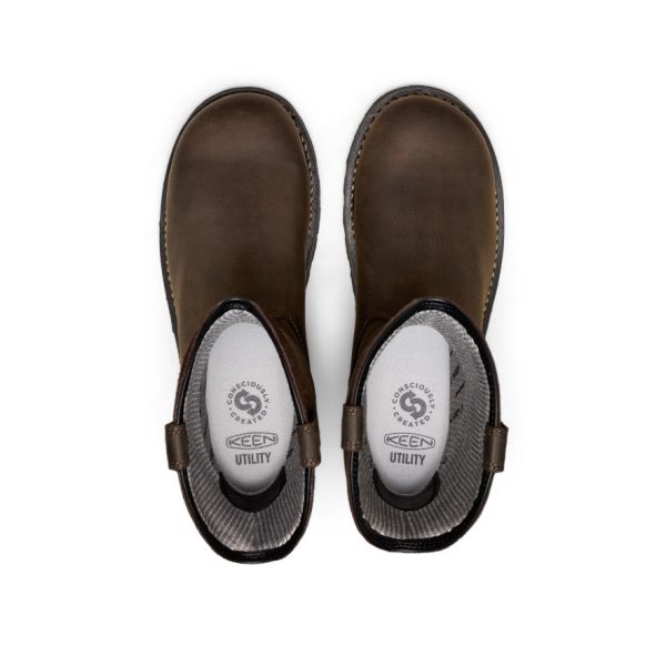 Men's Cincinnati Pull-On 90° Heel Waterproof Work Boot (Carbon Toe) | Chocolate Brown/Black